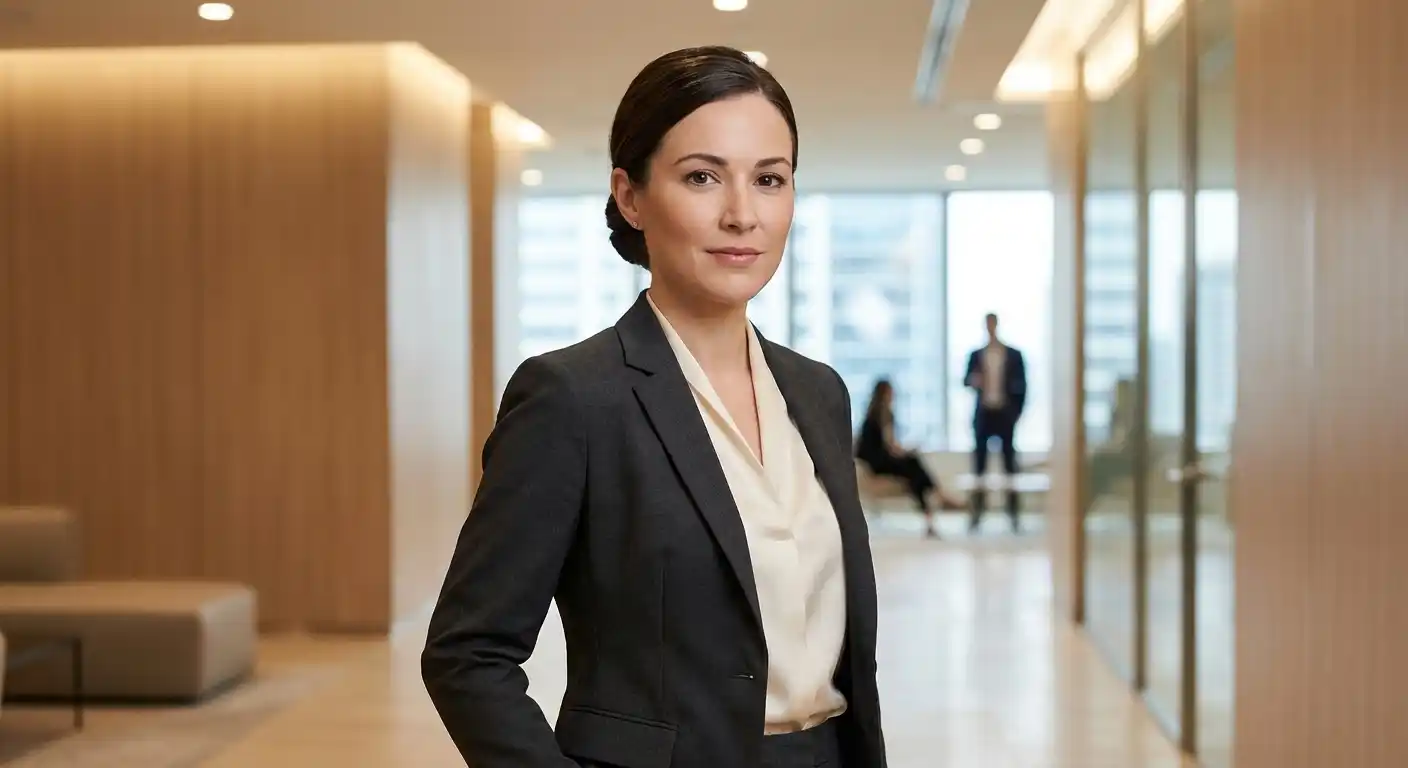 Professional woman with elegant bobby pin hairstyle for work