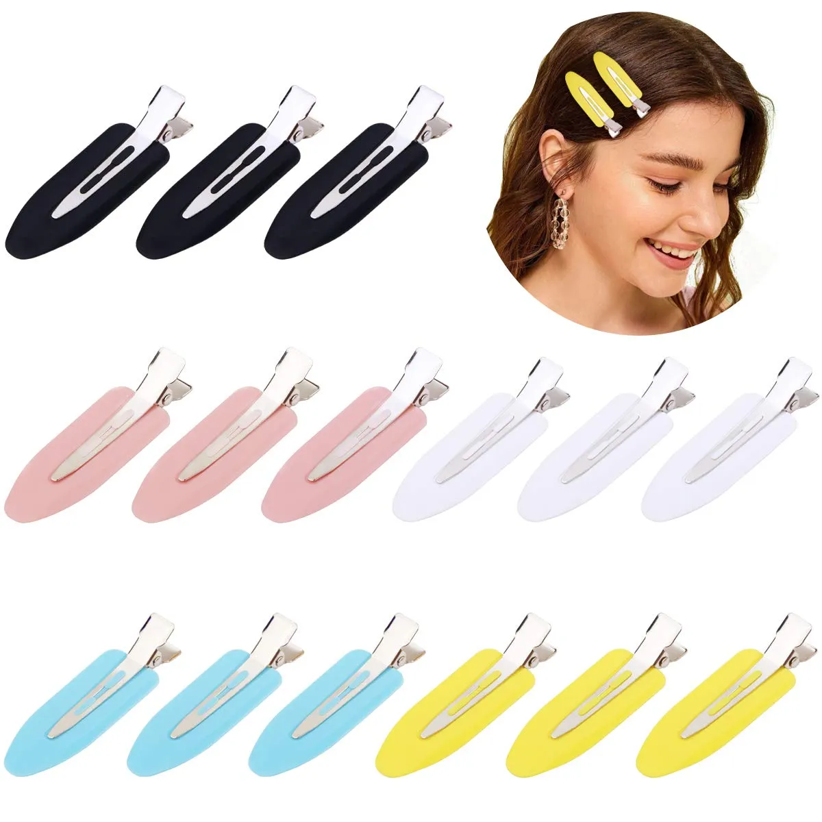 15 Pieces 2.4 inch No Bend Hair Clips