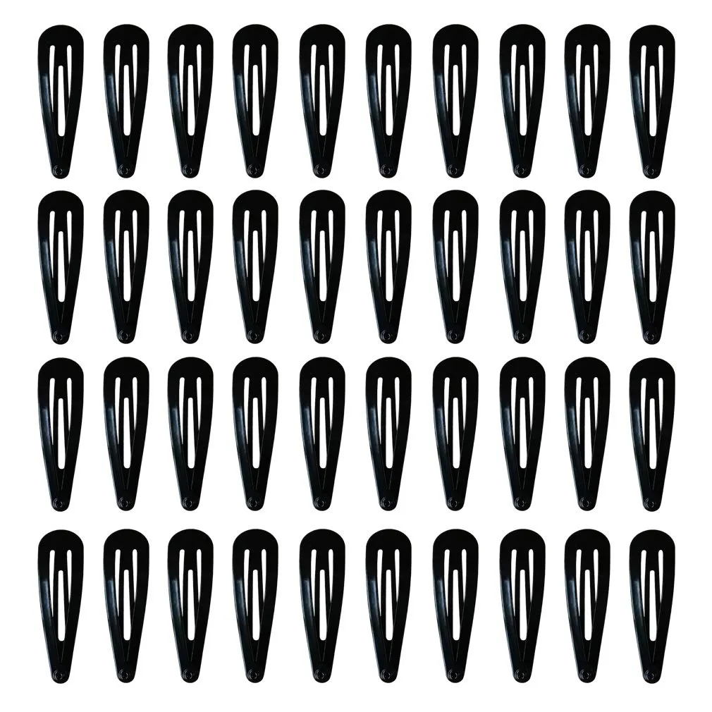 40 Pack Black 2 Inch Barrettes