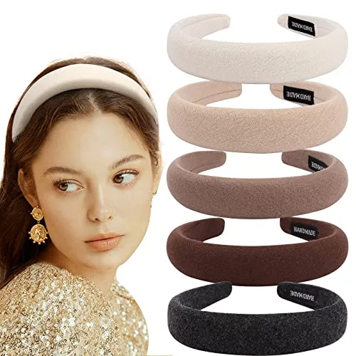 ACO-UINT Padded Fabric Headbands (5 Pack)