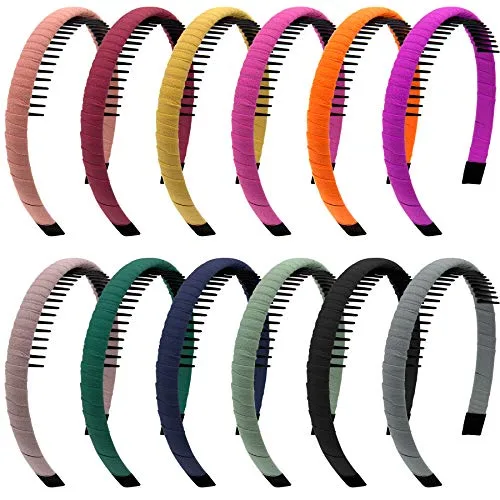 Duufin Teeth Comb Headbands (12 Pack)