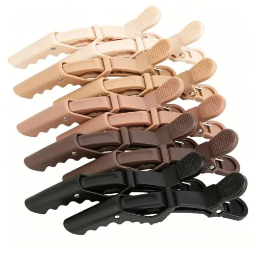 HH&LL Matte Anti-Slip Alligator Sectioning Clips (10 Count)