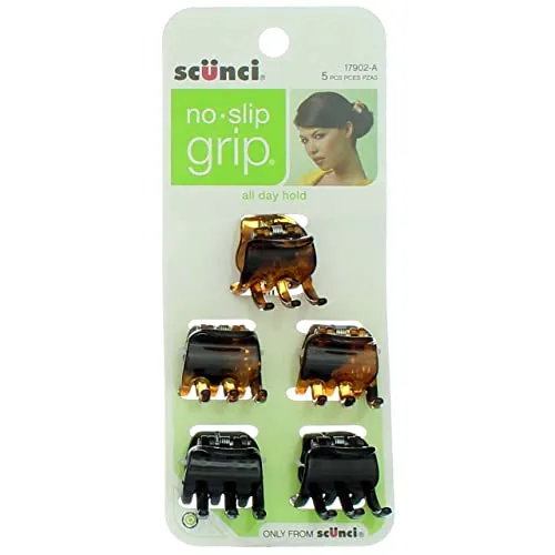 Scunci No-Slip Grip Mini Jaw Clips (5 Count)