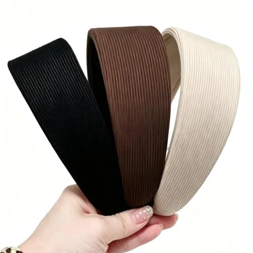 Yazon Ribbed Knit Padded Headbands (3 Pack)