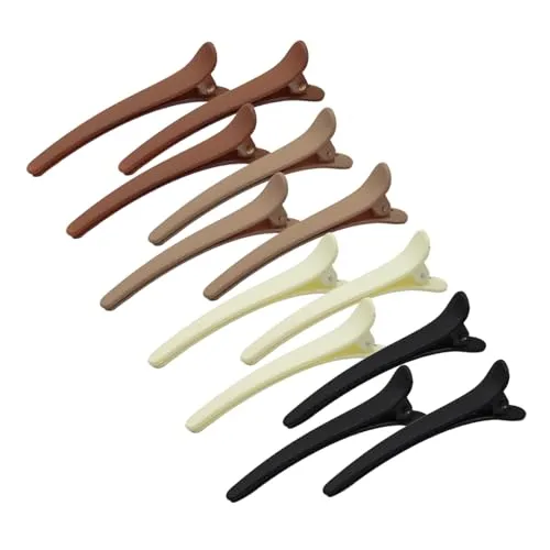 Zoolinn Matte Duckbill Styling Clips (12 Pack, 3.07 in)